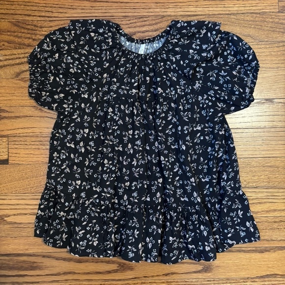 NWOT Girls Rylee and Cru Dark Floral Dress. Size: 18-24m